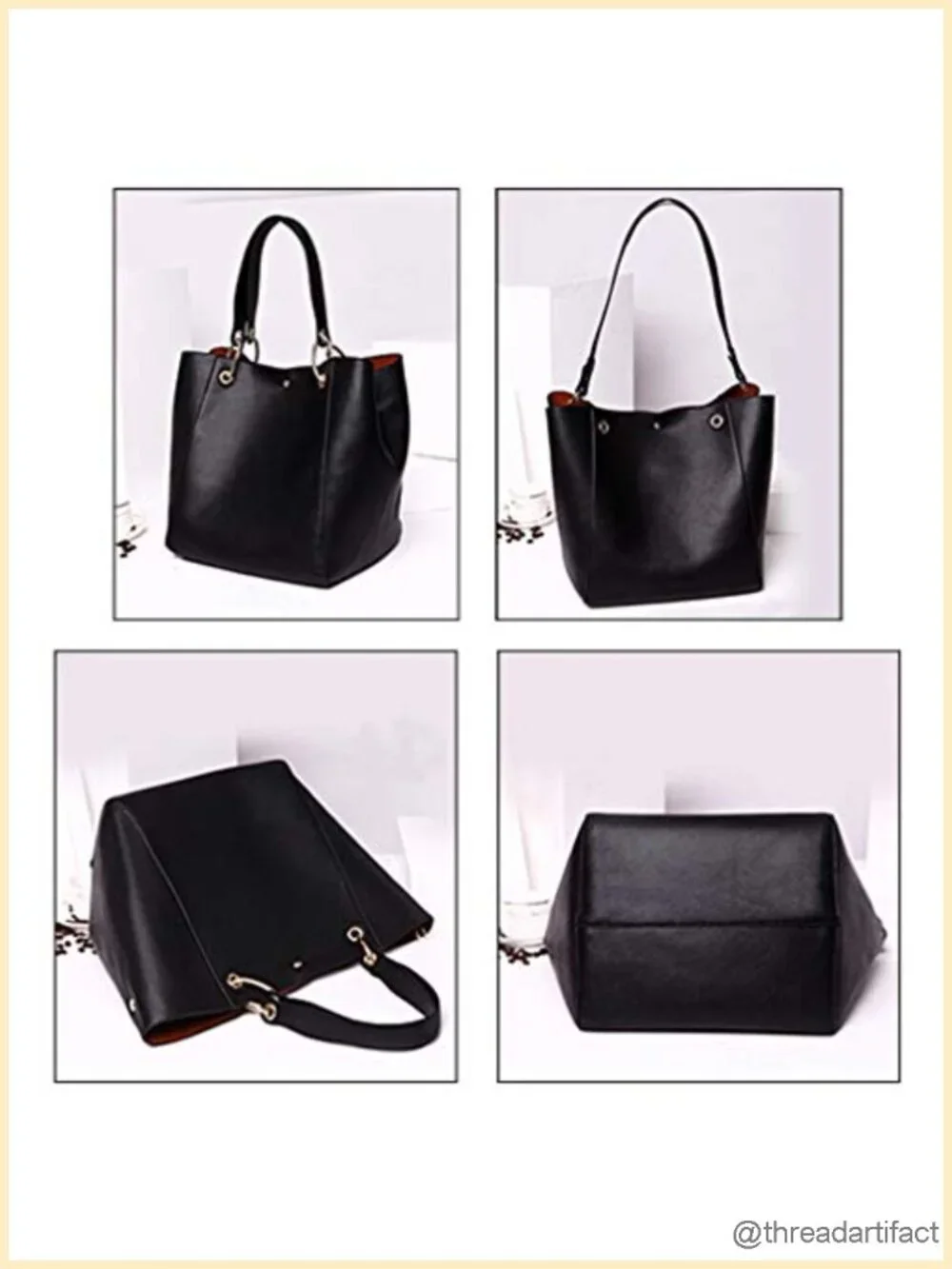 Large Capacity Work Tote Bag Shoulder Handbag Faux Leather Hobo